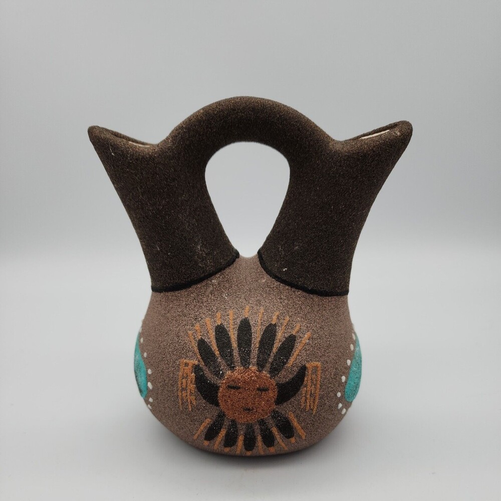 Wedding Vase Sand Finish Native American Styled Unmarked Very Nice